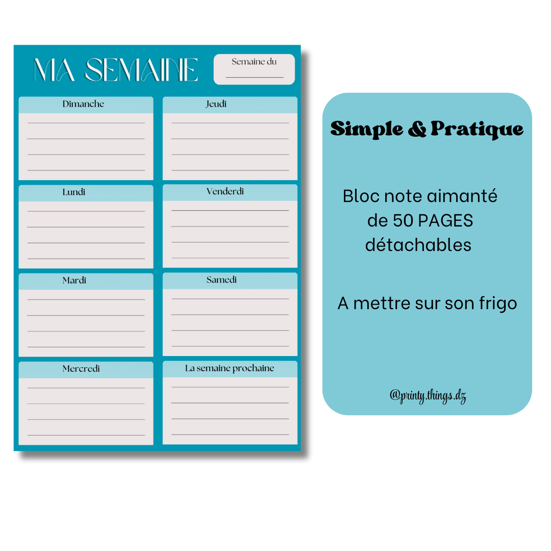 Pack MA SEMAINE ORGANISÉE