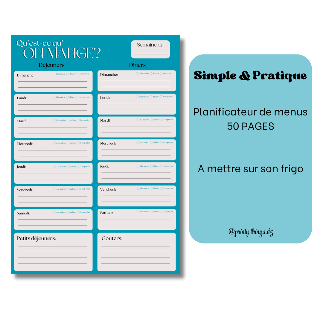 Pack MA SEMAINE ORGANISÉE