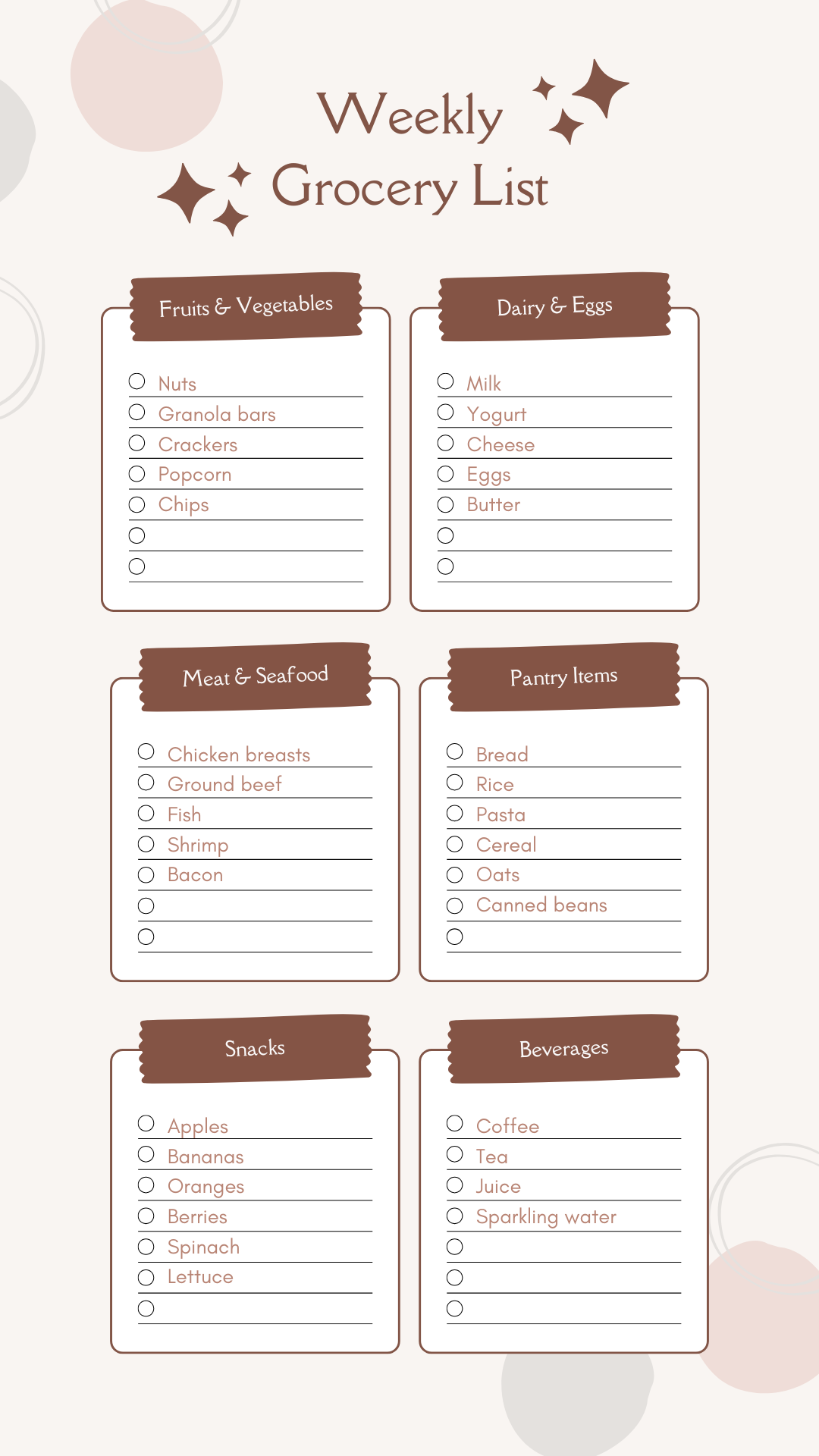 Meal Planner Magnétique