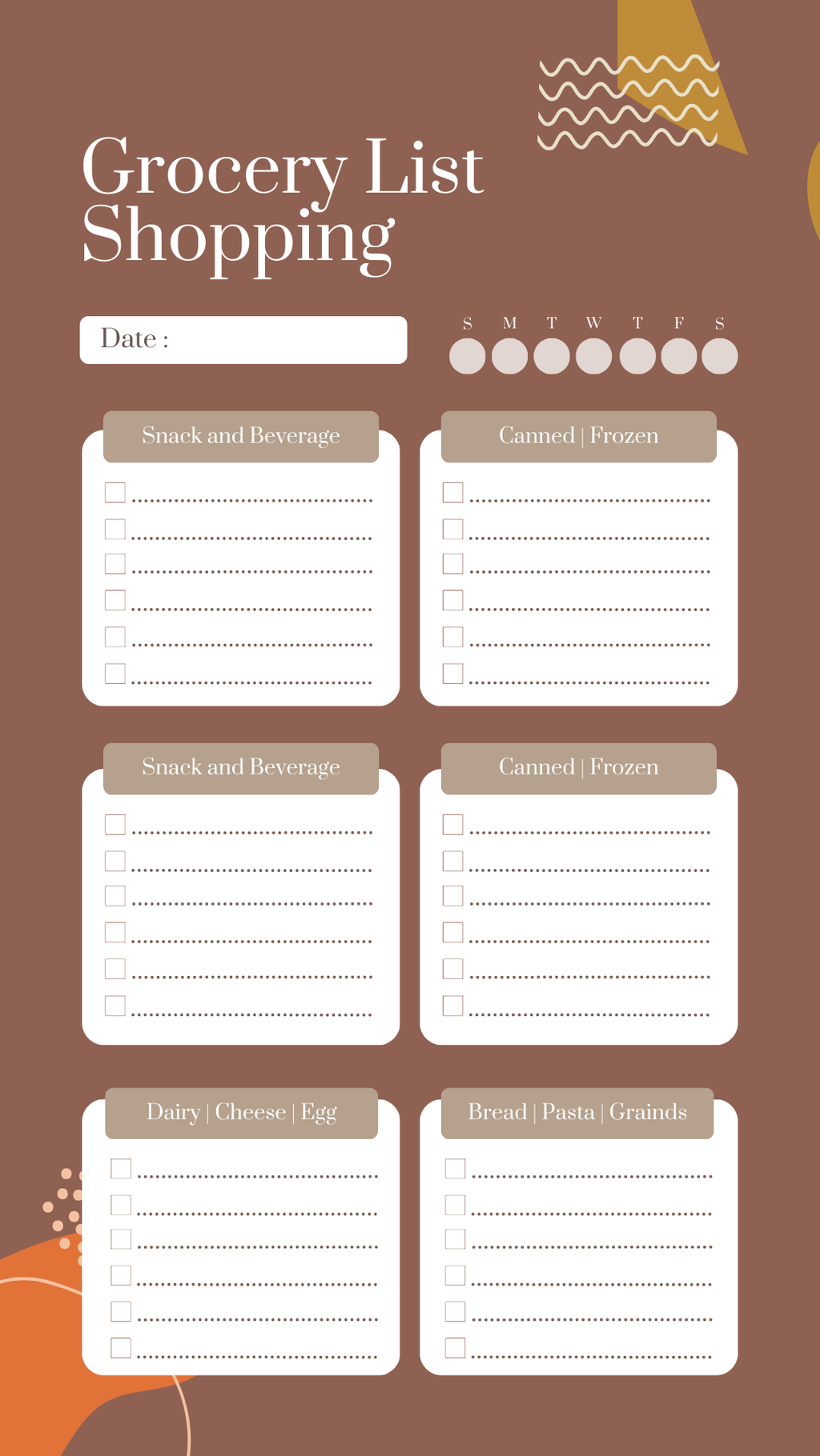 Meal Planner Magnétique
