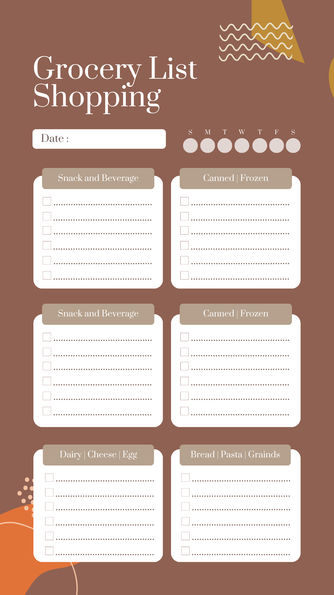 Meal Planner Magnétique
